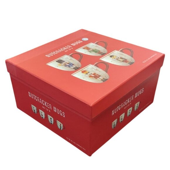 Nutcracker Mugs World Market Set Of 4 Christmas Holiday Coffee Cups 13.5 Oz - Picture 9 of 11